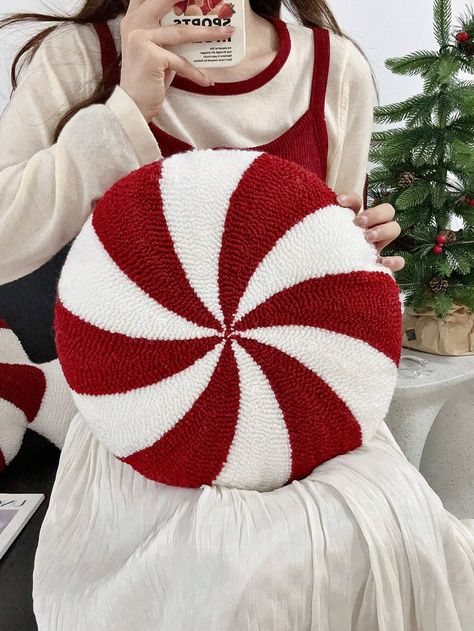 1pc Christmas Decor Throw Pillow,Candy, Candy Cane, Round Cushion, Atmosphere Decorations, Suitable For Living Room Sofa, Bedroom HeadboardI discovered amazing products on SHEIN.com, come check them out! Candy Candy, Round Cushion, Bedroom Headboard, Sofa Bedroom, Room Sofa, Amazing Products, Living Room Sofa, Candy Cane, Decorative Throw Pillows