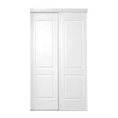 47 in. x 80 in. 108 Series Primed 2 Panel Square Top Design Primed MDF Bypass Sliding Door Sliding Mirror Closet Doors, Space Saving Doors, Interior Closet Doors, Prime And Composite, Closet Door Hardware, Sliding Closet, Sliding Closet Doors, White Mirror, Sliding Doors Interior