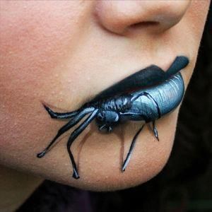 Extreme Make-up, Carnaval Make-up, Amazing 3d Tattoos, Make Up Diy, Cat Tattoos, Tiny Tattoo, Lip Tattoos, 3d Tattoo, Special Effects Makeup