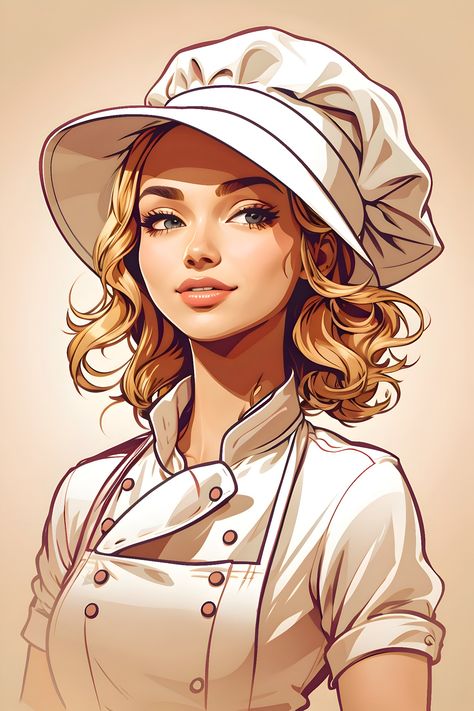 Modern Woman Character Art, Female Chef Character Design, Female Journalist Character Design, Girl Mechanic Character Design, Caricature Business Woman, Hermione Granger Cartoon Drawing, Pencil Drawing Images, Vector Portrait Illustration, Beautiful Girl Drawing