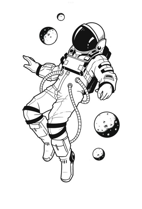 Cool Space Tattoos, Planet Sketch, Spaceship Tattoo, Pop Culture Tattoos, Kitten Tattoo, Astronaut Drawing, Space Tattoos, Fly Drawing, Culture Tattoos