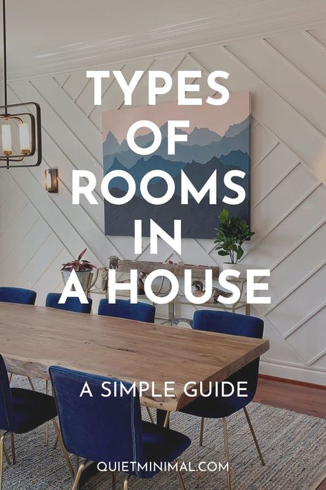 simple guide to the types of rooms in a house What Rooms Do You Need In A House, Types Of Rooms In A House, Rooms In A House, Minimal Interior, Minimal Interior Design, Soft Furniture, Minimal Living, Common Room, Types Of Rooms