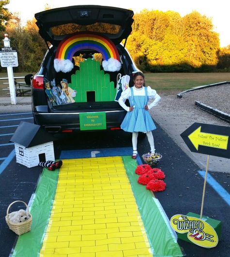 Wizard of Oz Theme Wizard Of Ox Trunk Or Treat, Wizard Of Oz Trick Or Trunk, Wizard If Oz Trunk Or Treat, Trunk Or Treat Ideas Wizard Of Oz, The Wizard Of Oz Trunk Or Treat, Wizard Of Oz Decorations Halloween, Wizard Of Oz Trunk Or Treat Decorations, Wizard Of Oz Costume Ideas Family, Trunk Or Treat Wizard Of Oz Theme