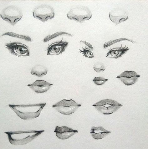 Practice Drawing Eyes, Ways To Draw Eyes, Eye Reference, Fun Drawings, Facial Anatomy, Media Journal, Lip Drawing, Drawing Guides, Mouth Drawing