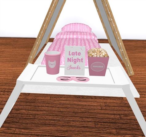 Tent Beds, Tent Lights, Tent Bed, Popcorn Snacks, Tumblr Sims 4, Sims 4 Furniture, Tent Lighting, Bed Tent, Teepee Tent