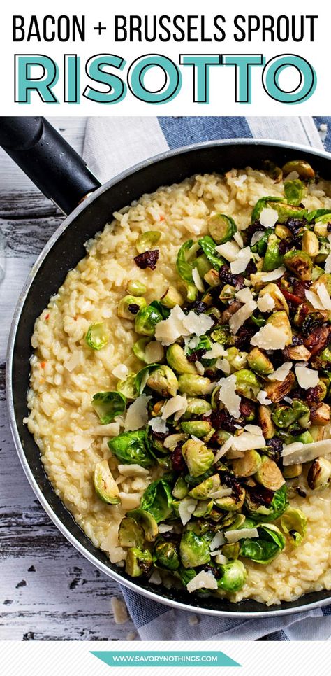 Best Brussel Sprout Recipe, Bacon Risotto, Creamy Risotto, Sprouts Recipe, Rice Risotto, Brussels Sprout, Pasta Primavera, Sprouts With Bacon, Sprout Recipes