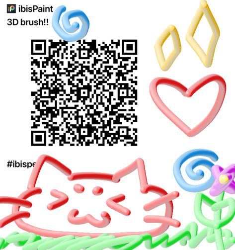 3d Brush Ibispaint, Qr Code Ibispaint, Fnaf Puppet, Ibispaint Codes, Code Ibispaint, Ibispaint Brush, Ibispaint Brushes, Brush Codes, Paint Brush Art