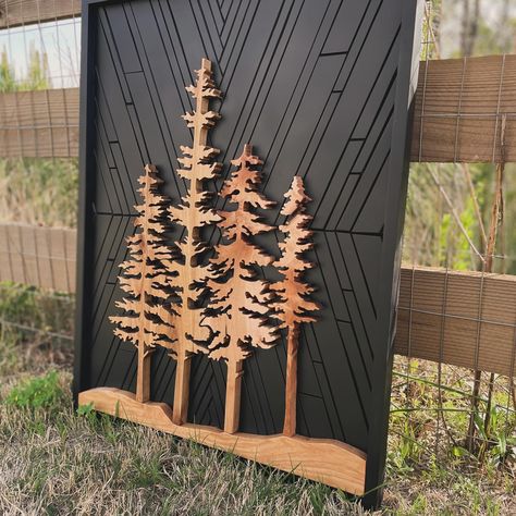 Xtool S1 20w Project Ideas, Live Edge Art, Tree Wood Art, Scroll Saw Projects, Mountain Wood Art, Cnc Router Projects, Laser Cut Wood Crafts, Tree Lover, Laser Engraved Ideas