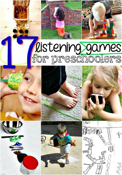 These 17 listening games for preschoolers are a fun way to help your kids work on their listening skills! Listening Activities For Kids, Games For Preschoolers, Listening Games, Kids Work, Skills Activities, Preschool Games, Play Ideas, Listening Skills, Preschool Fun