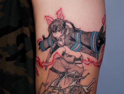 Anime & Manga Tattoos on Instagram: “Tamaki Kotatsu - Fire Force Sleeve in progress, zenitsu below that I forgot to get a photo of 🤦🏽‍♂️ excited to finish this one, we’re…” Fire Force Tattoo, Manga Tattoo, Anime Tattoo, Fire Force, Anime Tattoos, I Forgot, Sleeve Tattoos, A Photo, Force