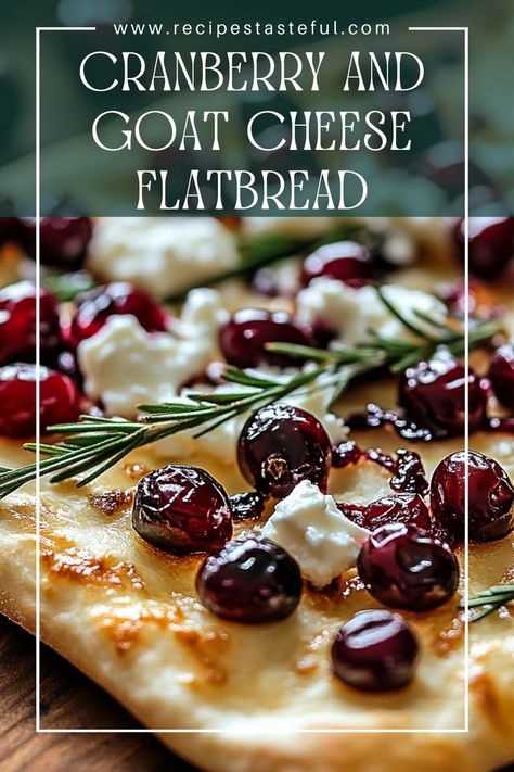 This Roasted Cranberry and Goat Cheese Flatbread combines sweet, tangy roasted cranberries with creamy goat cheese and a touch of balsamic glaze, creating a perfect balance of flavors. It’s an ideal appetizer or light meal for any occasion, sure to impress your guests! Cranberry Balsamic Flatbread With Goat Cheese, Roasted Cranberries And Goat Cheese Flatbread, Cranberry Balsamic Flatbread, Roasted Cranberry And Goat Cheese, Rustic Cranberry And Balsamic Glazed Flatbread, Roasted Cranberry Flatbread, Cranberry Flatbread Recipes, Rustic Cranberry And Balsamic Flatbread, Roasted Cranberry Goat Cheese Flatbread