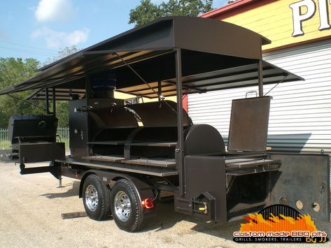 We make custom made bbq pits, grills, smokers, and trailers in all shapes and sizes. Pits by JJ in one of the best hand made bbq pit manufacturers in the USA. Bbq Images, Landscaping Fire Pit, Garden Backyard Ideas, Trailer Grill, Food Truck Interior, Backyard Bbq Pit, Custom Bbq Smokers, Bbq Smoker Trailer, Ideas For Small Yards