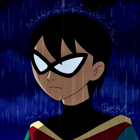 Robin Teen Titans, Rain Cartoon, Batman Pfp, Teen Titans Go Robin, Robin Batman, Raven Teen Titans Go, Teen Titans Robin, Drawing Animation, Star Fire