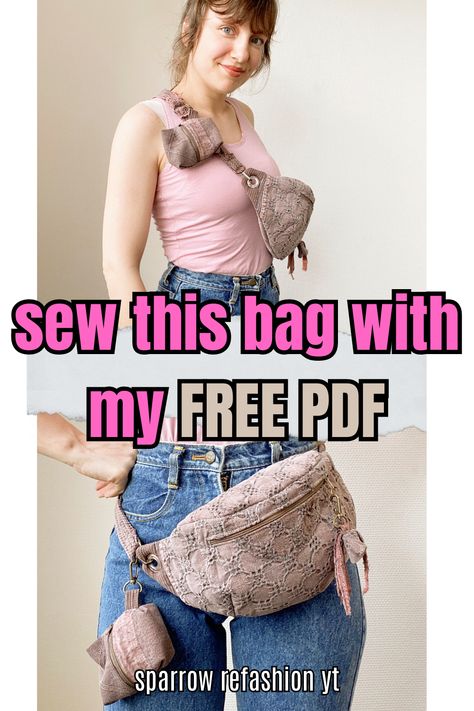 Unlock your creativity with my free PDF pattern for a versatile fanny pack or crossbody bag! Even if you're new to sewing, this tutorial makes it a breeze. Follow the step-by-step guide to stitch up your own stylish accessory. Express your unique style while enjoying a satisfying crafting experience. Get started today! 🧵🌟 #HandmadeAccessories #SewWithLove #BeginnerCrafts Unique Bag Sewing Patterns, Waist Bag Sewing Pattern, Hip Pack Pattern, Diy Belt Bag Pattern Free, Hip Bag Sewing Pattern, Quilted Fanny Pack Pattern, Free Bag Sewing Pattern Pdf, Bum Bag Sewing Pattern, Hip Bag Pattern Free Sewing