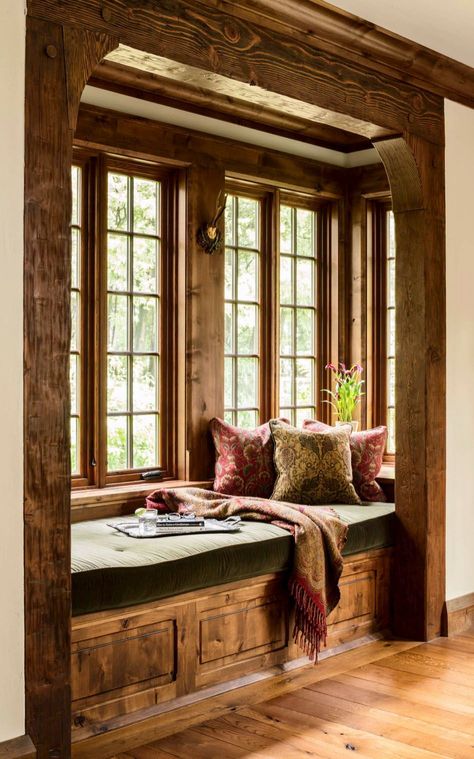 Charming English country home nestled on the shores of Lake Michigan Window Seat Design, Victorian Living Room, Country House Design, Lake Shore, Detail Design, Quiet Place, English Country House, Architectural Details, Carriage House