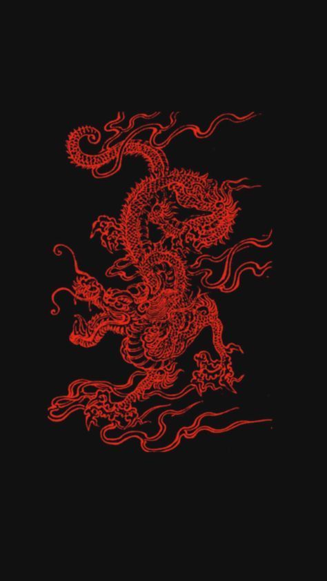 Aesthetic Dragon, Dragon Wallpaper, Red Dragon, Black Background, The Black, Iphone, Red, Pins, Black