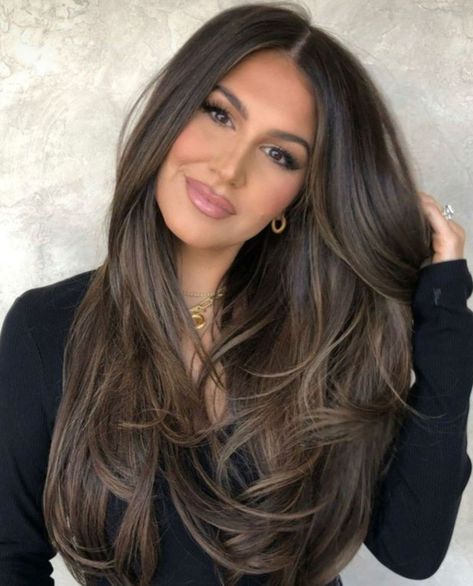 Styler Hair, Nails And Hair, Rambut Brunette, Nails Health, Black Hair Balayage, Brown Hair Looks, Colors Hair, Brown Hair Inspo, Brunette Hair With Highlights