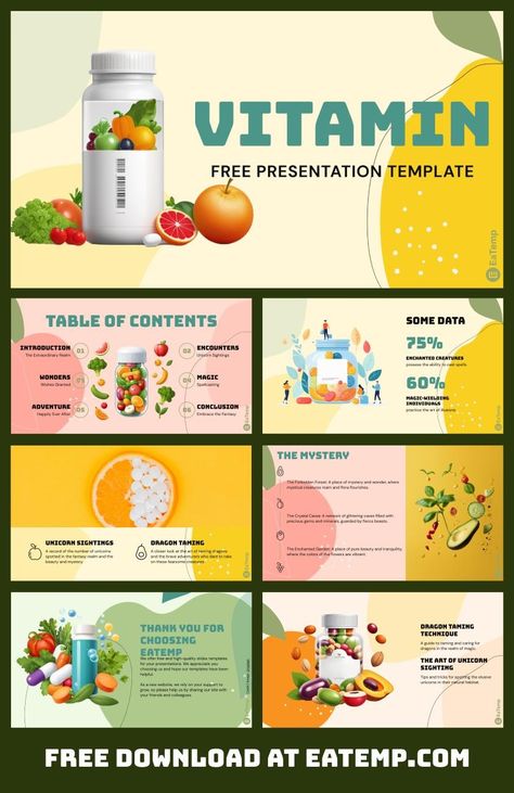 Vitamin 13 Nutrition Notes, Computer Notes, Web Ideas, Free Ppt Template, Case Presentation, Organic Molecules, 포트폴리오 레이아웃, Powerpoint Free, Presentation Ideas