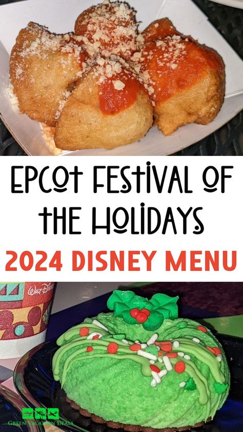 Epcot Festival of the Holidays 2024 Disney Menu Festival Of The Holidays Epcot, Disney Holiday Treats, Disney Christmas Snacks, Disney Christmas Food, Disney World At Christmas, Christmas At Disney World, Disney Christmas Vacation, Peppermint Shake, Disney Menus