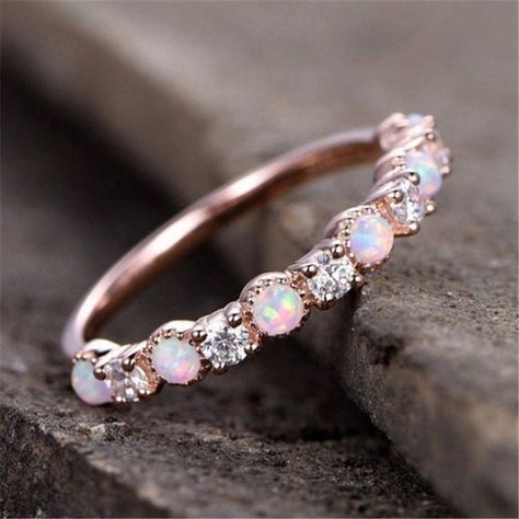 Opal Birthstone Ring, Antique Opal Ring, Band Diamond Ring, Opal Wedding Band, Opal Diamond Ring, Opal Birthstone, Opal Wedding, Opal Band, Opal Wedding Rings