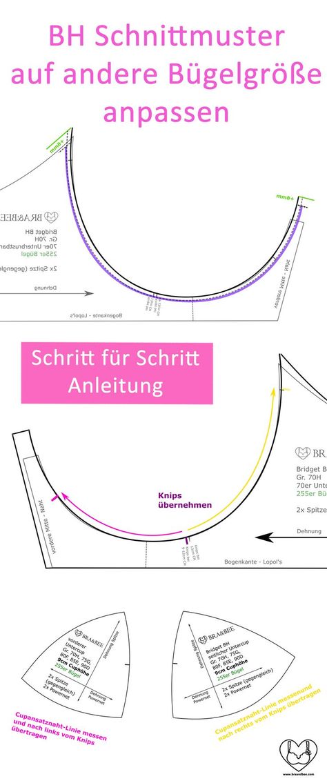 BH Schnittmuster auf andere Bügel anpassen Tutorial: Schritt für Schritt Anleitung | Bügelgröße | Bügelform wire | adjust bra pattern for other wires | pattern adjustment hack | schritt für schritt anleitung | how-to | Steg Rahmen Cup Teilungsnähte | sewing bra lingerie sewing pattern | Unterwäsche selber nähen | bra fitting | passform | #bhnähen Lingerie Sewing Pattern, Bralette Pattern, Bra Pattern, Bra Lingerie, Sewing Pattern, Sewing Patterns, Lingerie, Sewing, Bra