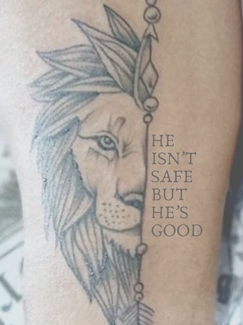 #lion #tattoo #liontattoo #aslan #narnia Narnia Tattoo, Courage Tattoos, Outdoor Tattoo, Harry Tattoos, Verse Tattoos, Bear Tattoos, Nature Tattoos, Feminine Tattoos, Lion Tattoo