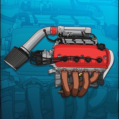 D16 engine with background #honda #civic #d16 #dseries #jdm #engine Honda Sx8, Engine Illustration, Jdm Engine, Honda Civic Engine, Civic Jdm, Jetta A4, Vtec Engine, Honda Vtec, Jdm Engines