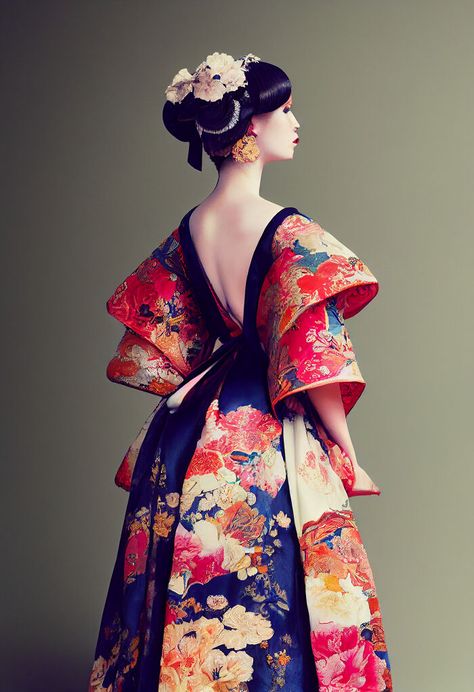 Dynasty Clothing, Modern Kimono, Traditional Japanese Kimono, Kimono Design, Fashion Project, Fashion And Design, Japanese Kimono, International Fashion, Colourful Outfits