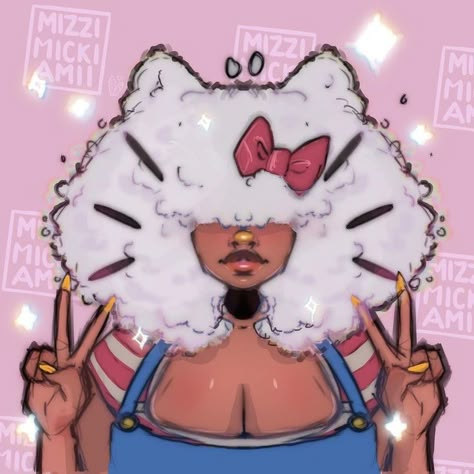 Poc Pfps, Black Oc, Black Pfp, Black Art Painting, Hello Kitty Art, Black Anime, Pretty Drawings, Hello Kitty Iphone Wallpaper, Easy Drawings Sketches