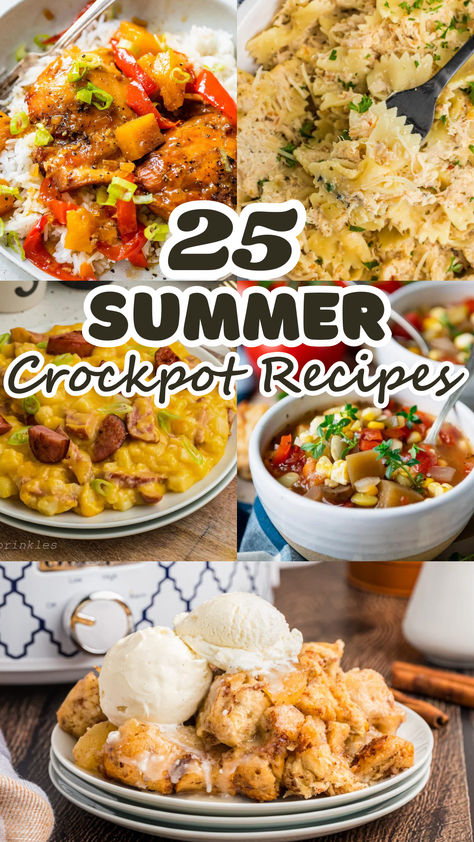 With the long, sunny days and endless outdoor activities, who wants to spend hours cooking over a hot stove? That’s where these summer crockpot recipes come in handy. Summer Chicken Recipes Dinners Crockpot, Rainy Summer Dinner Ideas, Cold Dinner Ideas For Hot Days, Summer Crock Pot Meals, Crockpot Summer Meals, Crockpot Summer Recipes, Slow Cooker Summer Recipes, Summer Crockpot Meals, Crockpot Summer