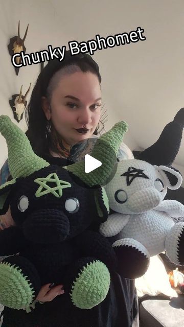 Baphomet Amigurumi Pattern Free, Baphomet Crochet Pattern Free, Crochet Baphomet, Alternative Crochet, Amigurumi Plushies, Plushie Patterns, Proud Of Myself, Proud Of Me, So Proud