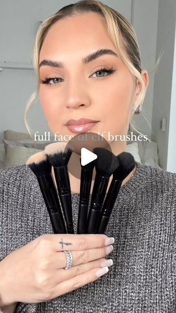 Alexa Priego on Instagram: "Affordable makeup tools - base routine ✨ 
Brushes used-
Duo complexion brush
Putty bronzer brush
Putty primer brush
Angled blush brush 
Highlighting brush 
Blurring Powder brush 
#elfcosmetics #elf" E.l.f. Cosmetics, Best Powder, Bronzer Brush, Affordable Makeup, Blush Brush, Powder Brush, Makeup Tools, Bronzer, Blush