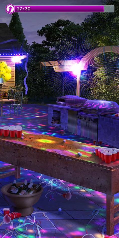 Frat Party Decorations, Frat Party, Choices Game, Frat Parties, Game Background, Queen B, Bird Bath, Concept Art, Party Decorations