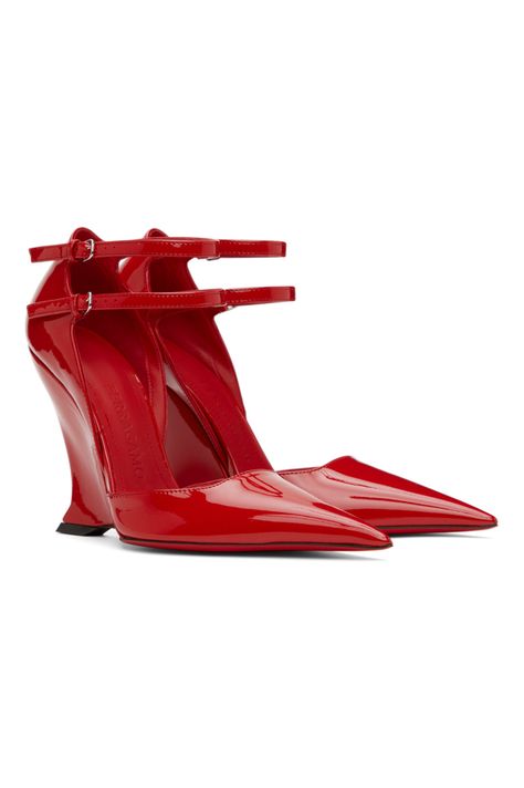 Red Vidya Pumps by Ferragamo on Sale