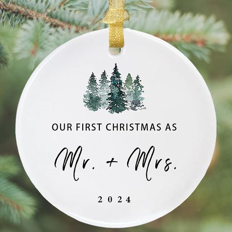 PRICES MAY VARY. Include: First Christmas as Mr.&Mrs. 2024 Ornament Keepsake*1.Beautiful packaging box, suitable gifts to friends and coworkers. Double Printed: wedding gifts both sides are printed with patterns more suitable for decorating wedding home Christmas tree. Premium Quality Ceramics: Choose high-quality white ceramics. Very upscale. Suitable for souvenirs and collections. Complimentary golden lanyard. Wedding Gifts for Couples 2024: Pattern printing different from other plastic produc First Christmas As Mr And Mrs Ornament, Wedding Christmas Ornament, Newlywed Christmas Gifts, Wedding Christmas Ornaments, 1st Christmas Ornament, Decorating Wedding, Gifts For Couples, Wedding Ornament, Our First Christmas