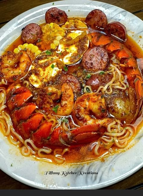 Seafood boil ramen Seafood Boil Ramen, Seafood Ramen, Ramen Ingredients, Mixed Seafood, Boil Recipes, Cajun Seafood, Seafood Boil Recipes, Seafood Shrimp, Boiled Food