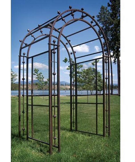 Pergola Arch Arbor - Arbors at Hayneedle Pergola Arch, Pergola Plans Roofs, Arch Arbor, Metal Garden Trellis, Garden Archway, Garden Arch Trellis, Iron Trellis, Arbors Trellis, Arch Trellis