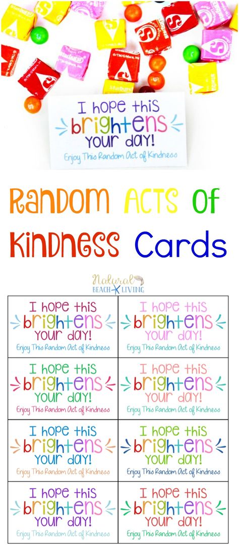 Random Acts of Kindness Printable Cards can be fun for the whole family, Get your kids involved in spreading kindness, Acts of Kindness Gift ideas and free printables Random Acts Of Kindness Printable, Printable Cards Free, Kindness For Kids, Kindness Ideas, Kindness Cards, Kindness Projects, Kindness Gifts, Kindness Challenge, Kindness Activities