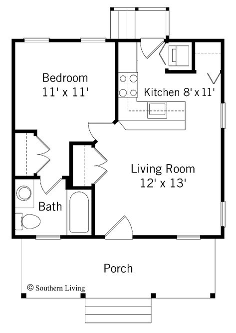 Open Concept House Plans, One Bedroom House Plans, 1 Bedroom House Plans, Small House Blueprints, Guest House Plans, Salford City, One Bedroom House, 1 Bedroom House, House Plans With Photos