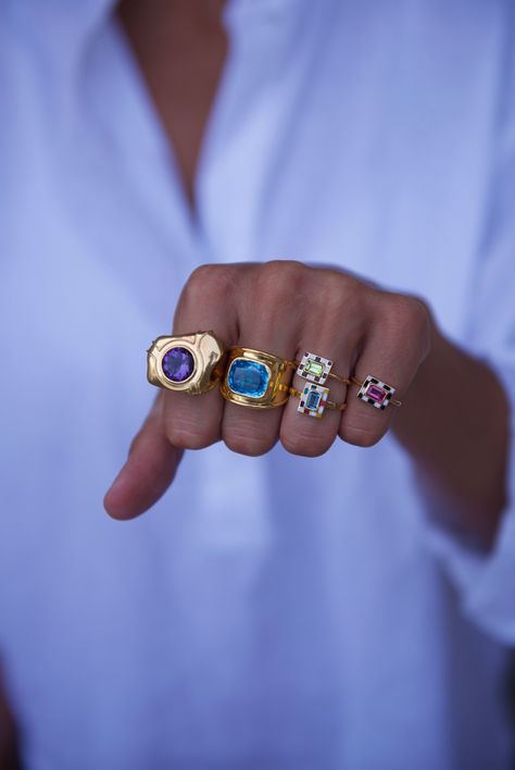 'Eye' Ring | Enamel Rings For Women | Never Not - Fine Jewellery – NeverNoT Rings 2023 Trends, Rings With Big Stones, Big Gold Rings, Colourful Rings, Rock Ring, Enamel Rings, Dope Jewelry Accessories, Funky Rings, Indian Rings