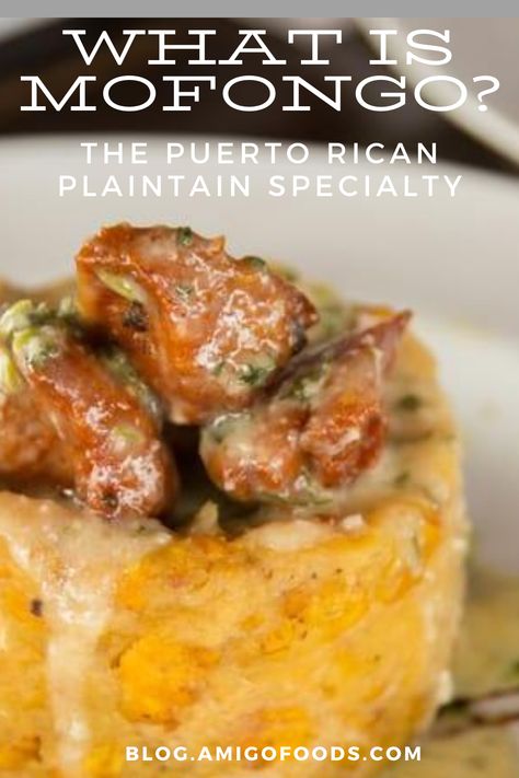 If you’ve never tasted mofongo for yourself, it can be a little tough to describe. Think of it as Puerto Rico’s answer to mashed potatoes. #puertorico #puertoricanfood #mofongo Mofongo Cups Recipe, Trifongo Recipe Puerto Rico, Mofongo Sauce Recipe, Chicken Mofongo Puerto Rican, Mufungo Recipe, Mofongo Recipe Puerto Rican, Mofongo Puerto Rican, Puerto Rico Recipes, Puerto Rican Mofongo Recipe