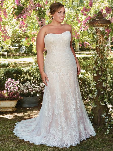 MARIAH - Rebecca Ingram. Featuring a scoop neckline and layers of floral lace appliqués and dotted tulle, this classic A-line is the epitome of timeless romance. Finished with corset closure, or covered buttons over zipper and inner corset closure. Mockingbird Bridal, Mori Lee Bridal, Wedding Gown Gallery, Rebecca Ingram, Madeline Gardner, Plus Size Wedding Gowns, Stella York, Back Wedding Dress, Summer Dresses For Wedding Guest