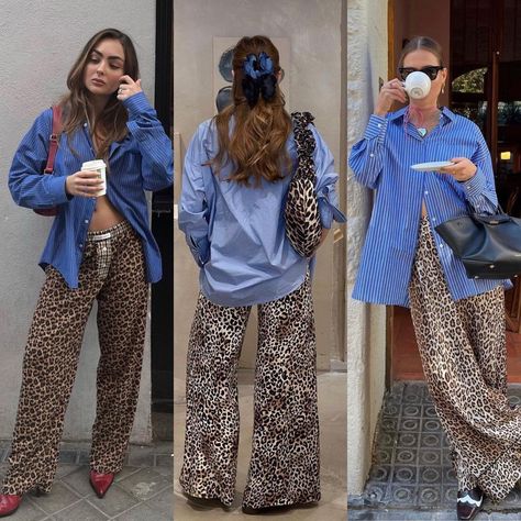 OOTD | Outfit inspiration 🇫🇷 | blue summer fits 🩵 | Instagram Blue And Leopard Outfit, Leopard Outfit Aesthetic, Animal Print Street Style, Blue Leopard Print Dress, Blue Cheetah Print, Leopard Outfit, Leopard Outfits, Animal Print Outfits, Blue Leopard