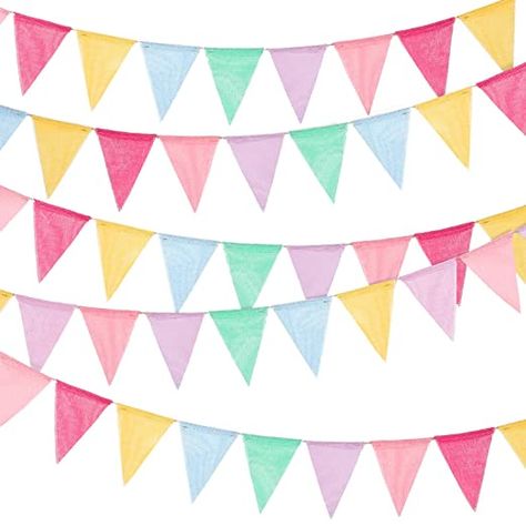 Amazon.com: Multicolored Pennant Flags Bunting Banner Pastel Fabric Triangle Flag Garland for Birthday Graduation Bridal Party Summer Decoration Hanging on Wall Ceiling Window (30 Flags) : Home & Kitchen Bar Mitzvah Decorations, Ceiling Window, Triangle Flag, Pastel Fabric, Rustic Outdoor Decor, Burlap Bunting, Triangle Banner, Rainbow Garland, Music Themed Parties