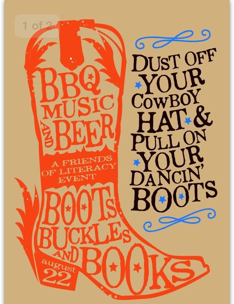 Fundraiser #western #event #invitation #kraftpaper Cowgirl Invites Invitation Ideas, Cowboy Fundraiser Western Theme, Western Gala Invitation, Western Fundraiser Ideas, Country Dance Party, Western Themed Fundraiser, Country Dance Decorations, Western Party Invite, Western Dance Theme