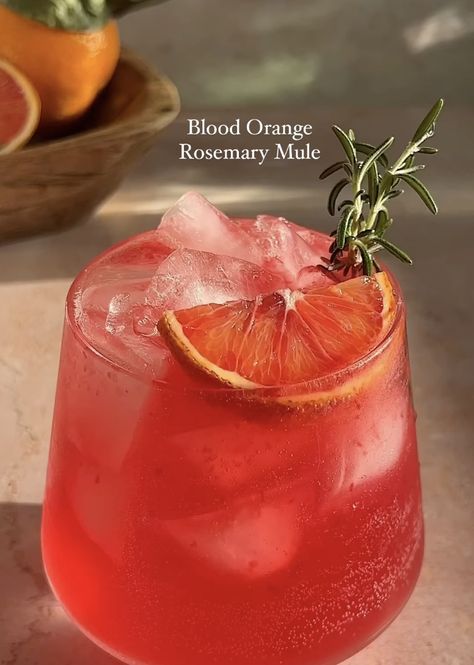 Blood Orange Rosemary Mocktail Mule — Join Jules Mocktail Mule, Thanksgiving Mocktail Recipe, Fall Mocktail Recipe, Blood Orange Mocktail, Rosemary Mocktail, Orange Mocktail Recipes, Join Jules, Orange Mocktail, Blood Orange Cocktail