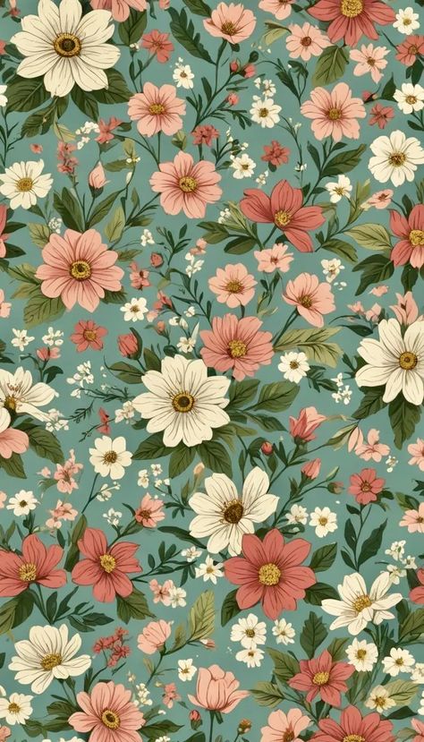 1970s Wallpaper, Vintage Floral Backgrounds, Flower Print Pattern, Phone Background Patterns, Iphone Lockscreen Wallpaper, Cute Flower Wallpapers, Phone Wallpaper Patterns, Flower Background Wallpaper, Flower Art Images