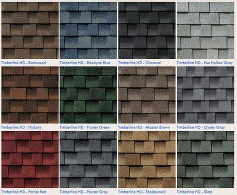 Roofing Shingles – Styles & Colors Asphalt Roof Shingles Colors, Composite Roof Shingles, Types Of Roof Shingles, Timberline Shingles, Roof Shingle Colors, Cedar Shingle Roof, Roofing Shingles, Roofing Options, Shingle Colors