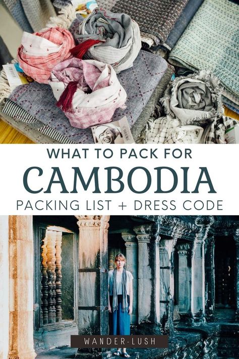 A helpful (non-generic!) Cambodia Packing List written by someone who lived there. Learn what to wear in Cambodia, how to dress, and discover handy gadget and accessories to pack for your trip. Southeast Asia Packing List, Beach Trip Packing List, Asia Packing List, Beach Trip Packing, Cambodia Itinerary, Asia Cruise, Trip Packing List, Things To Pack, Vietnam Backpacking