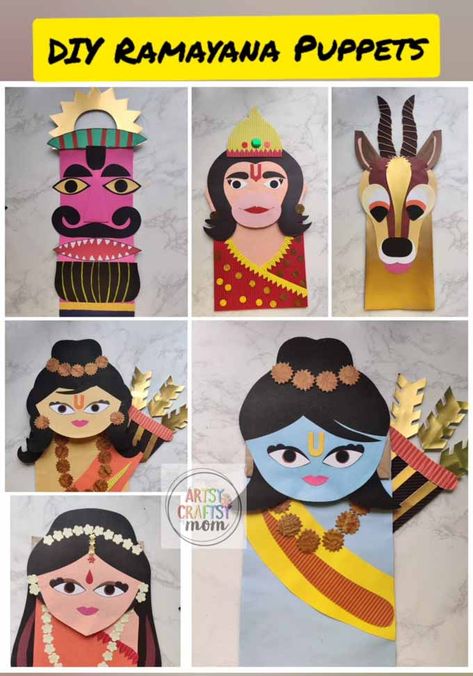 Elephant Paper Craft, Dps School, Puppet Show For Kids, Kg Activities, Mysore Dasara, After School Activity, Diwali Activities, Puppet Craft, Origami Paper Folding